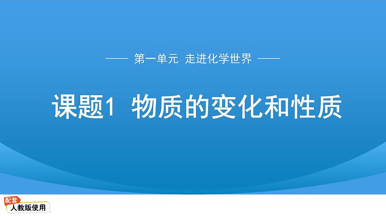 九年级上册化学人教版（2024）第一单元课题1 物质的变化和性质 课件第1页