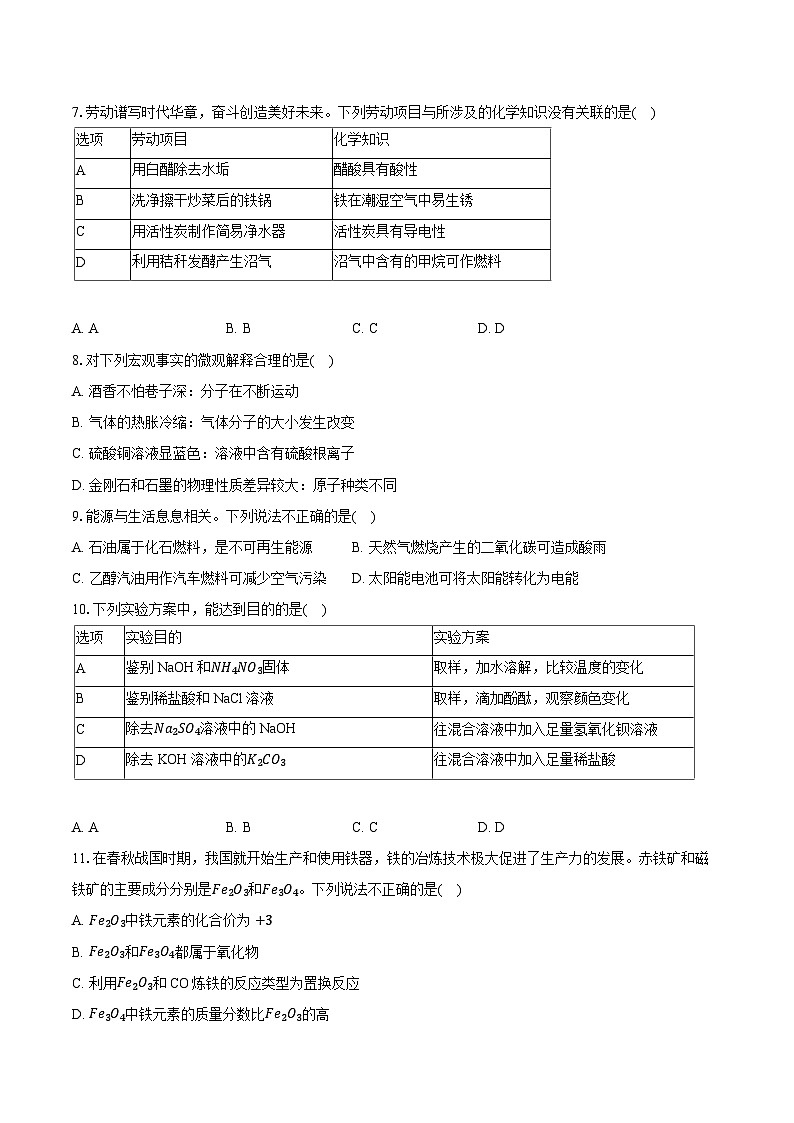 2024年广东省广州市中考化学试卷（含详细答案解析）第2页