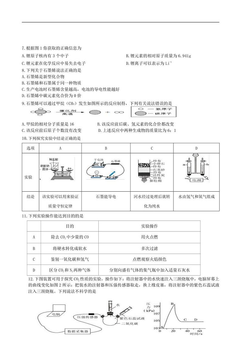 2024～2025学年江苏省连云港市灌云县八校联考(月考)九年级(上)12月月考化学试卷(含答案)第2页