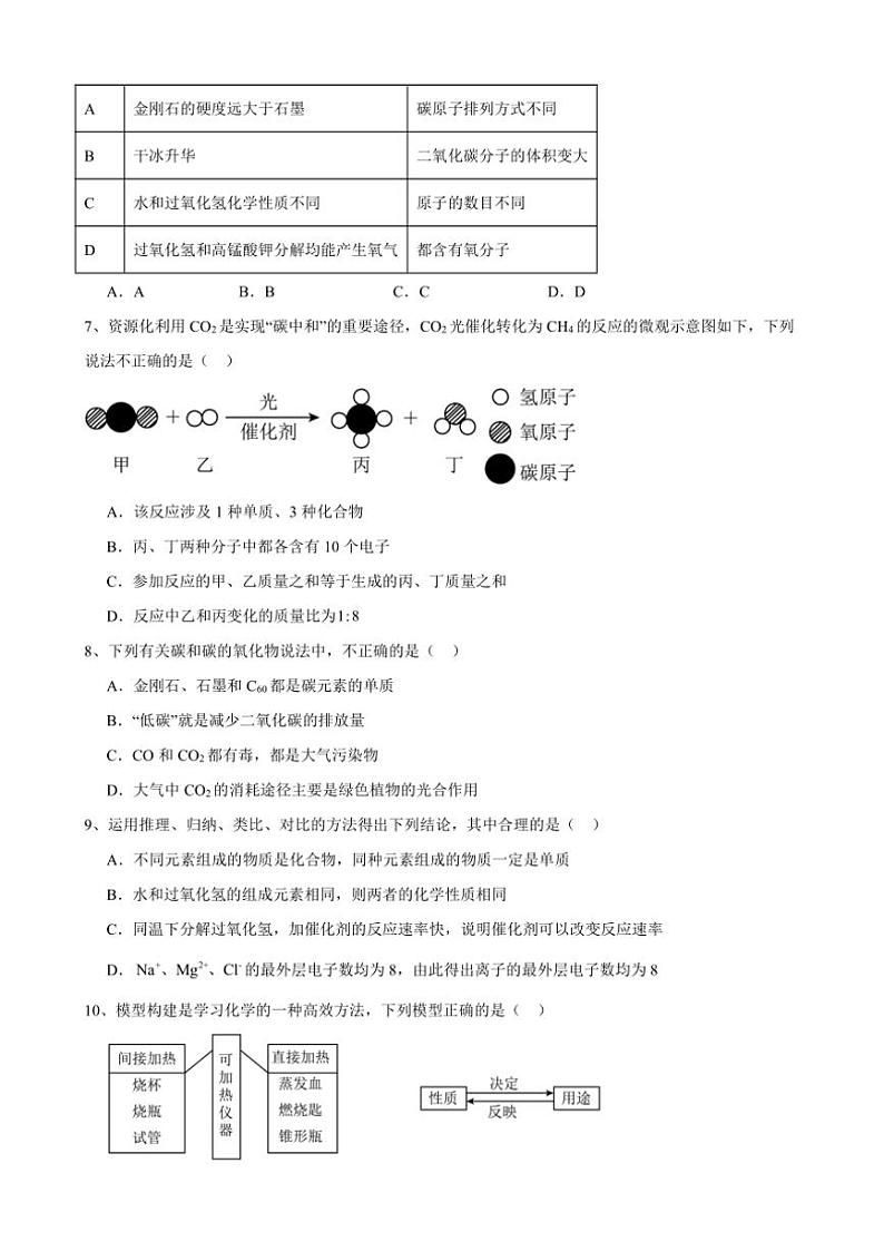2024_2025学年安徽省合肥市西递中学九年级(上)化学期末模拟试卷(含答案)第2页