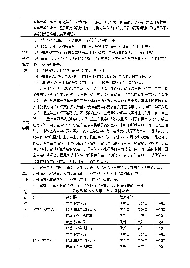 【大单元教学设计】9.2 能源的综合利用 教学设计第2页