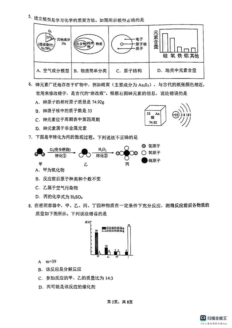 2024～2025学年福建省漳州市第三中学九年级(上)12月第三次阶段月考化学试卷(含答案)第2页