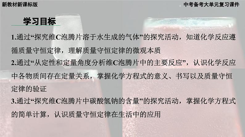 2025年中考化学一轮复习备考大单元复习 课件04：化学反应的定量关系-主题情境 探究维C泡腾片中的化学反应第6页