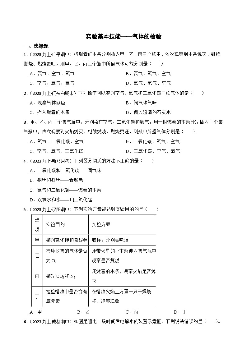 实验基本技能——气体的检验(学生版)第1页
