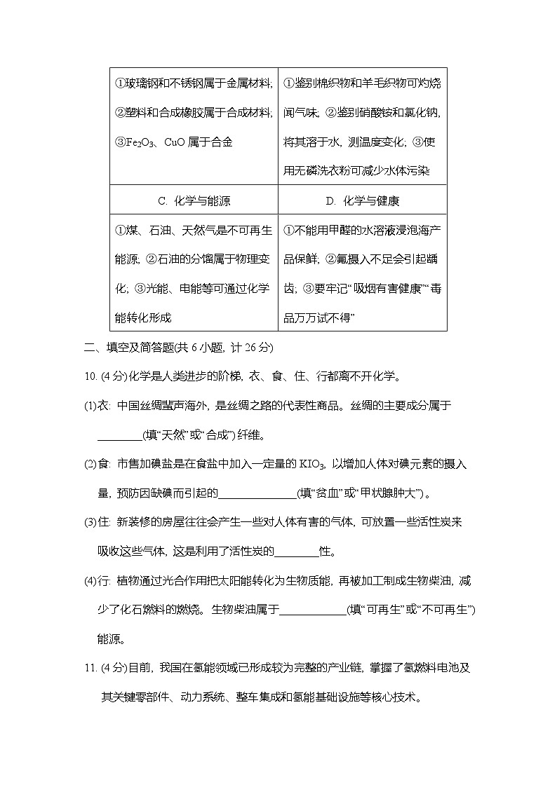 第十一单元 化学与社会 综合素质评价试卷 （含答案）人教版（2024）化学九年级下册第3页