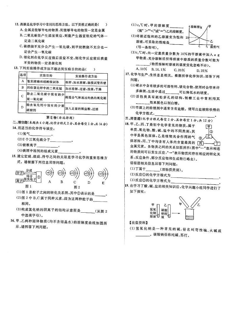 2024年青海省西宁市区中考化学真题第2页