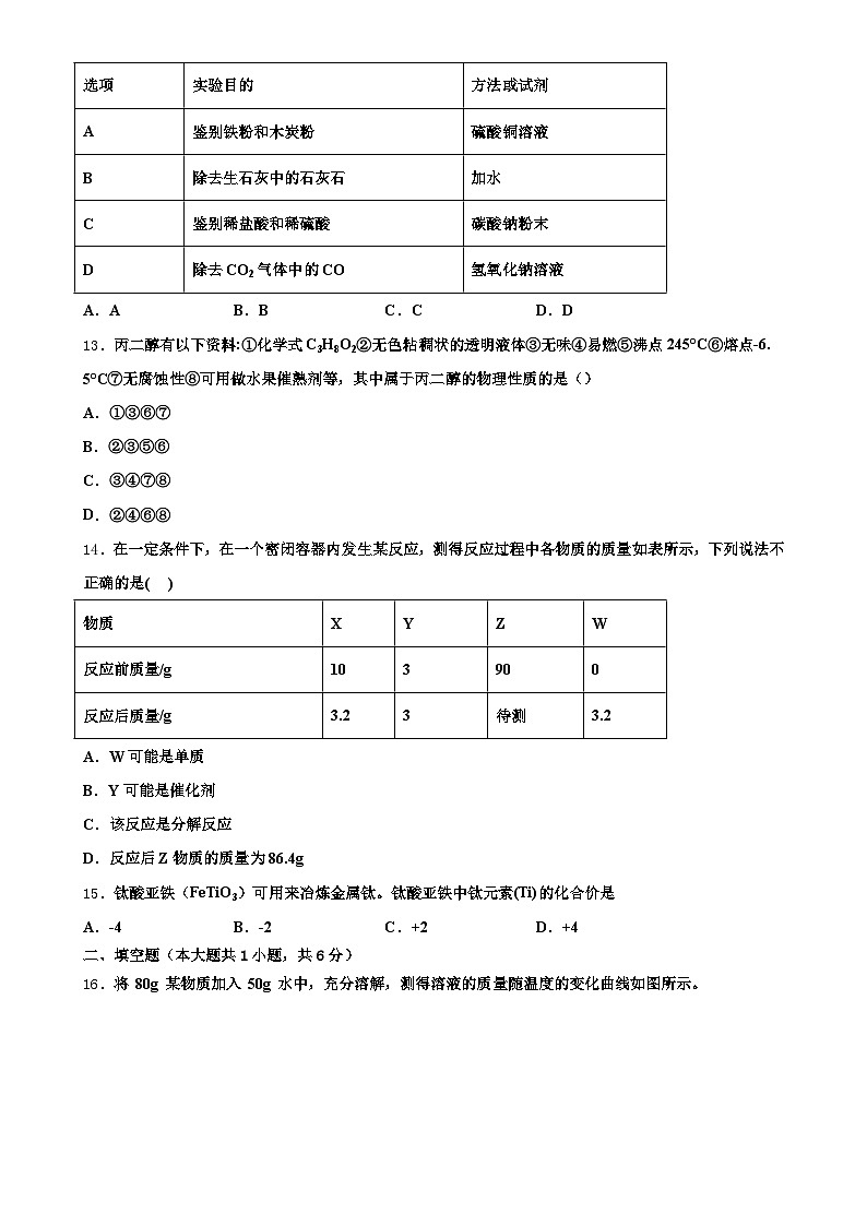 河北省邢台市名校2024-2025学年九年级下学期第三次月考化学试题-A4第3页