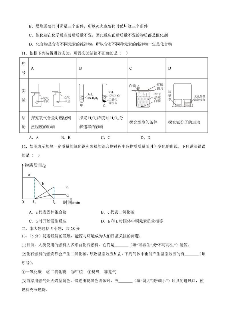 2024_2025学年安徽省合肥市厚德中学九年级(上)化学期末模拟试卷(含答案)第3页