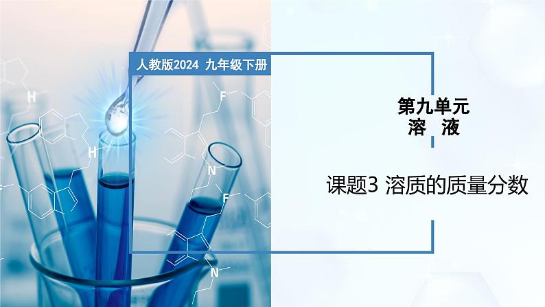 9.3 溶质的质量分数-初中化学九年级下册同步教学课件（人教版2024）第1页