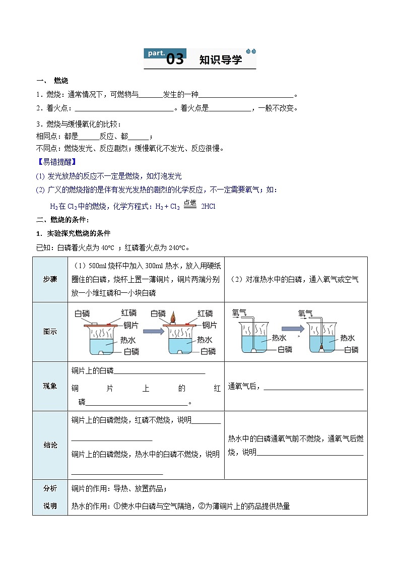 【寒假衔接讲义】人教版 初中化学 九年级上册 知识讲义 7.1 燃料的燃烧（原卷版）第2页
