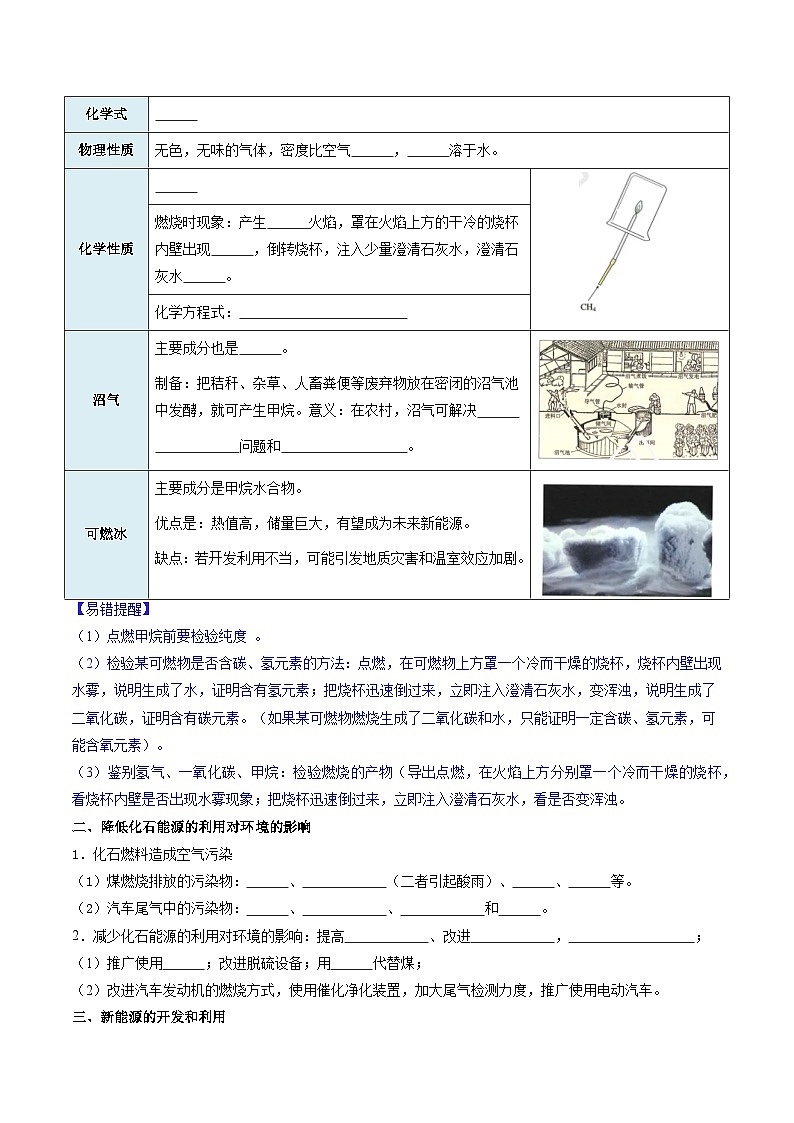 【寒假衔接讲义】人教版 初中化学 九年级上册 知识讲义 7.2 化石能源的合理利用（原卷版）第3页