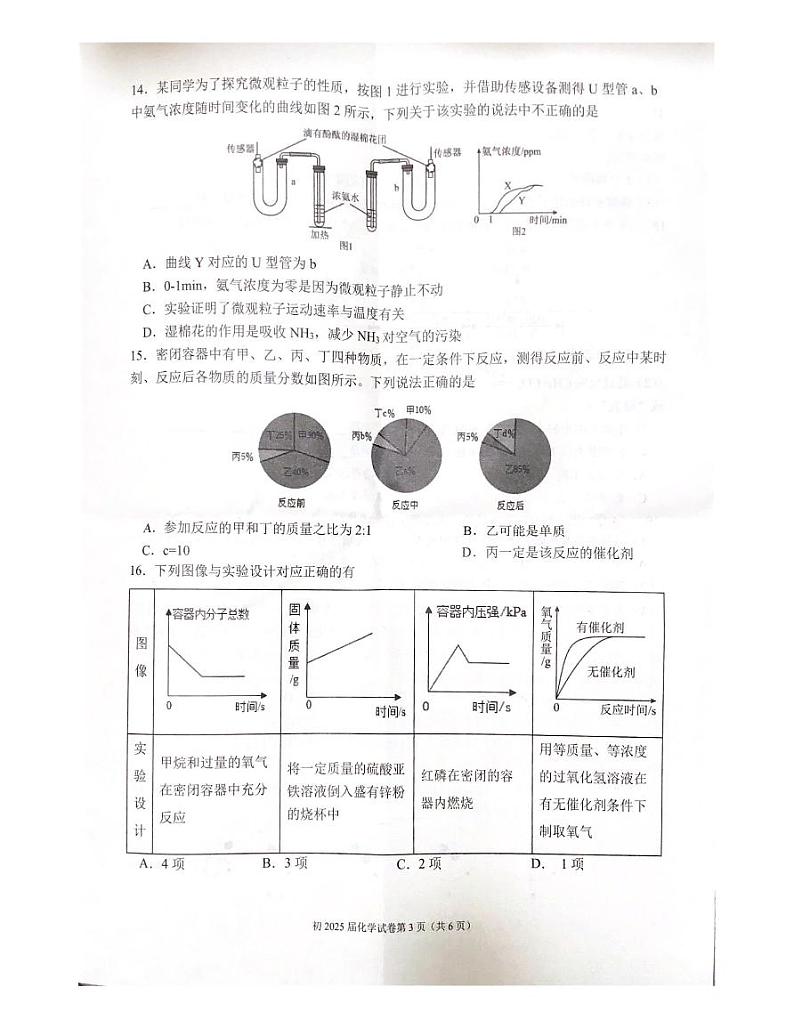 重庆市九龙坡区育才中学校2024-2025学年九年级上学期12月月考化学试题第3页
