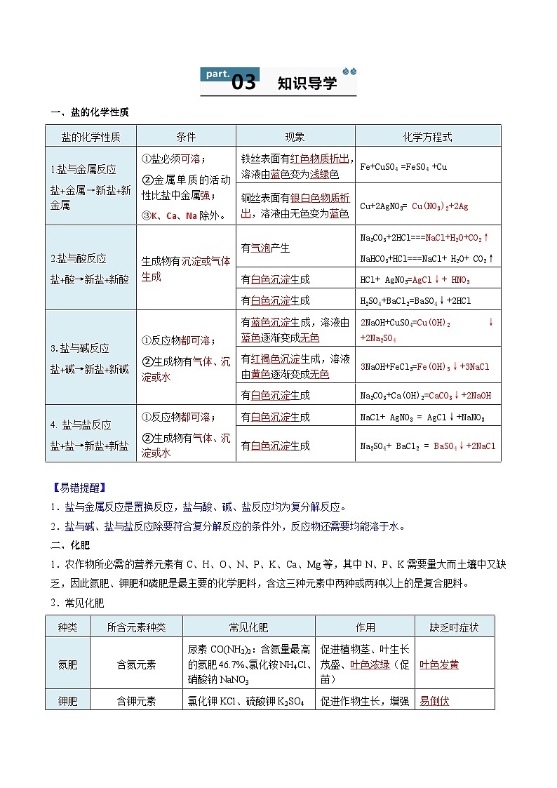 10.3 常见的盐（第3课时）-知识点梳理+练习（含答案解析）第2页