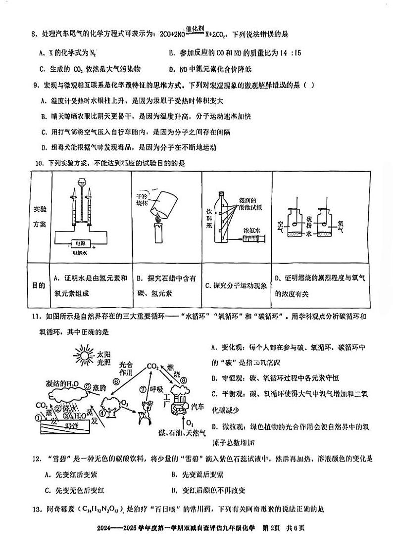 广东省江门市鹤山市2024-2025学年九年级上学期期末调研考试化学试题第2页