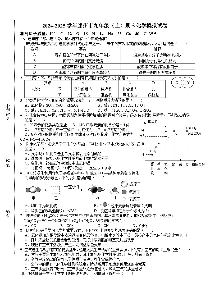 山东省枣庄市滕州市藤东中学2024-2025学年九年级上学期期末化学模拟试卷第1页