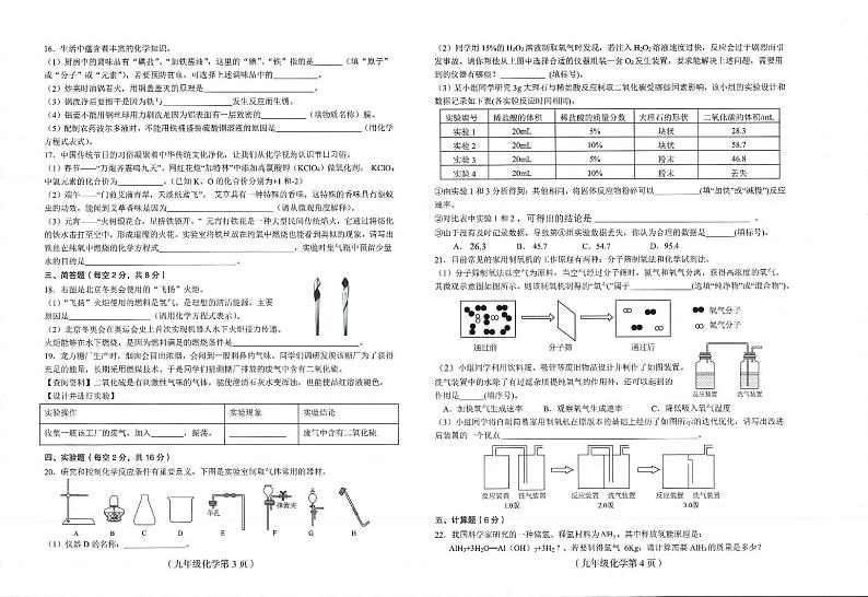 海南省临高县2024-2025学年九年级上学期期末考试化学试题第2页