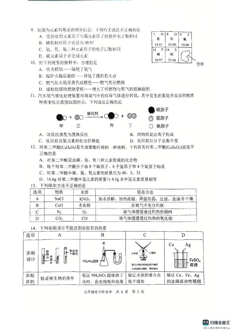 江苏省南京市玄武区2024--2025学年九年级上学期期末考试化学试题第2页