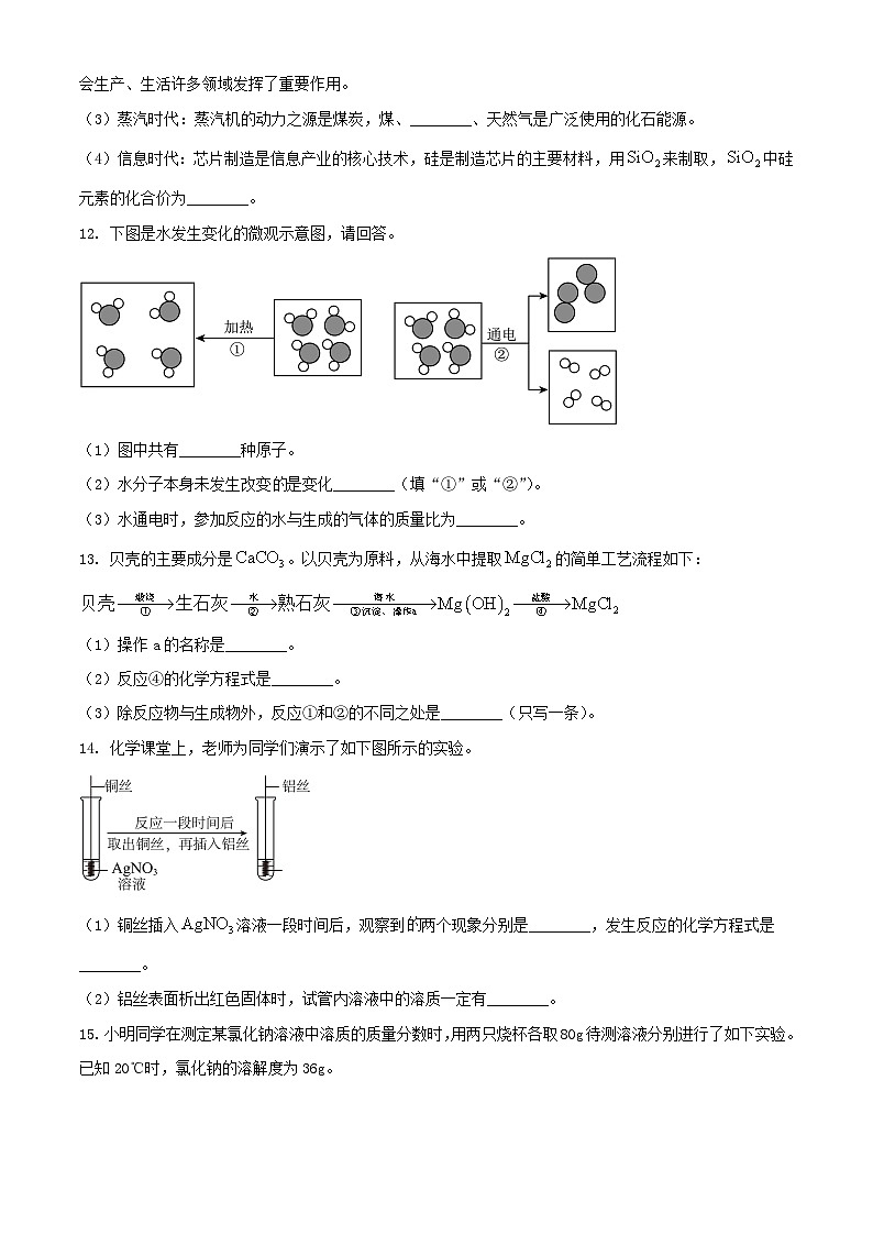 2024年陕西西安中考真题化学试题及答案第3页