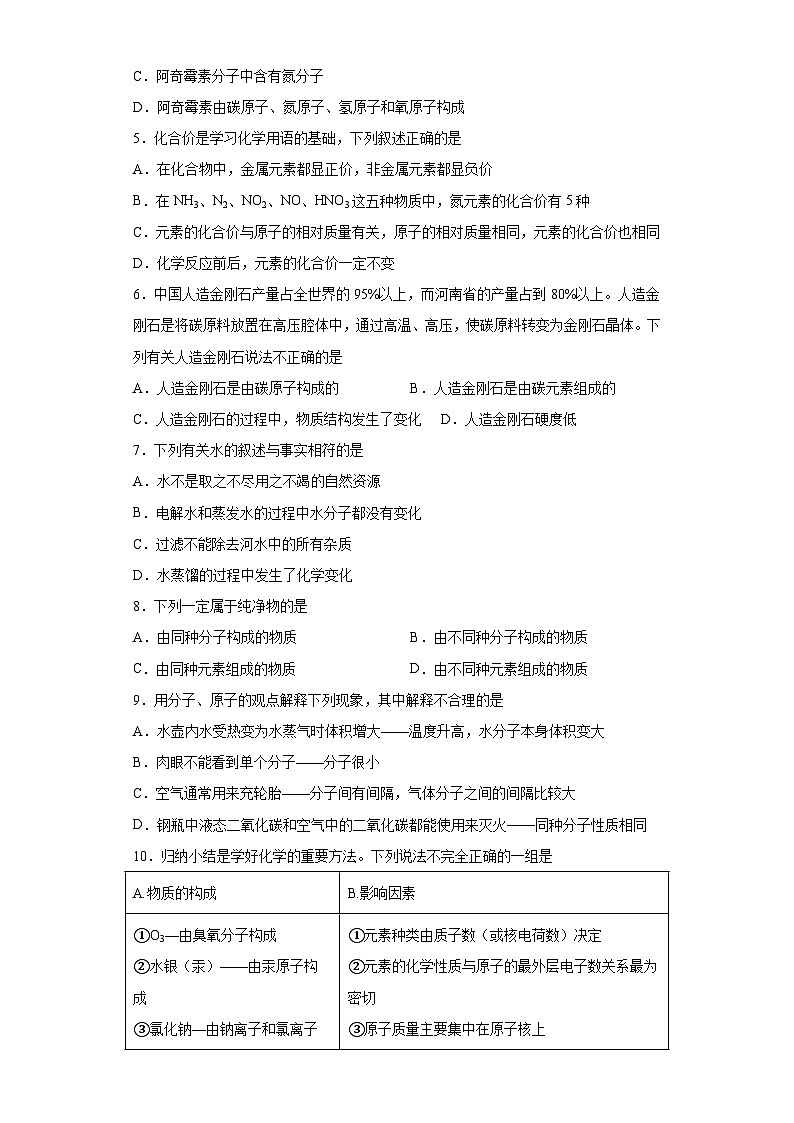 山东省威海市威海临港经济技术开发区2023-2024学年八年级上学期1月期末 化学试题（含解析）第2页