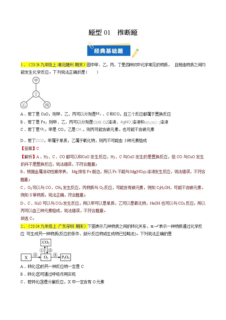 题型01 推断题（解析版）第1页