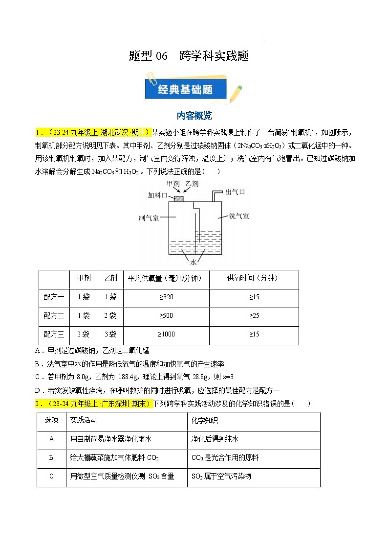 题型06 跨学科实践题（原卷版）第1页