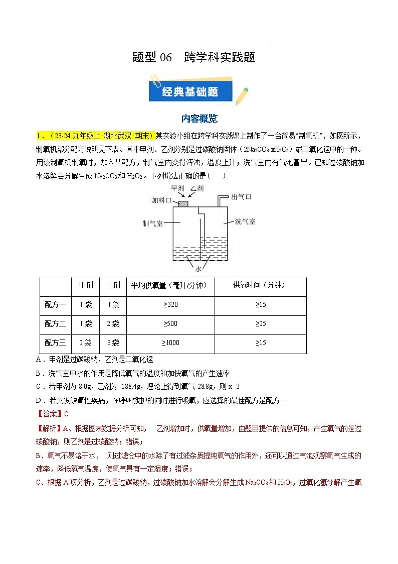 题型06 跨学科实践题（解析版）第1页