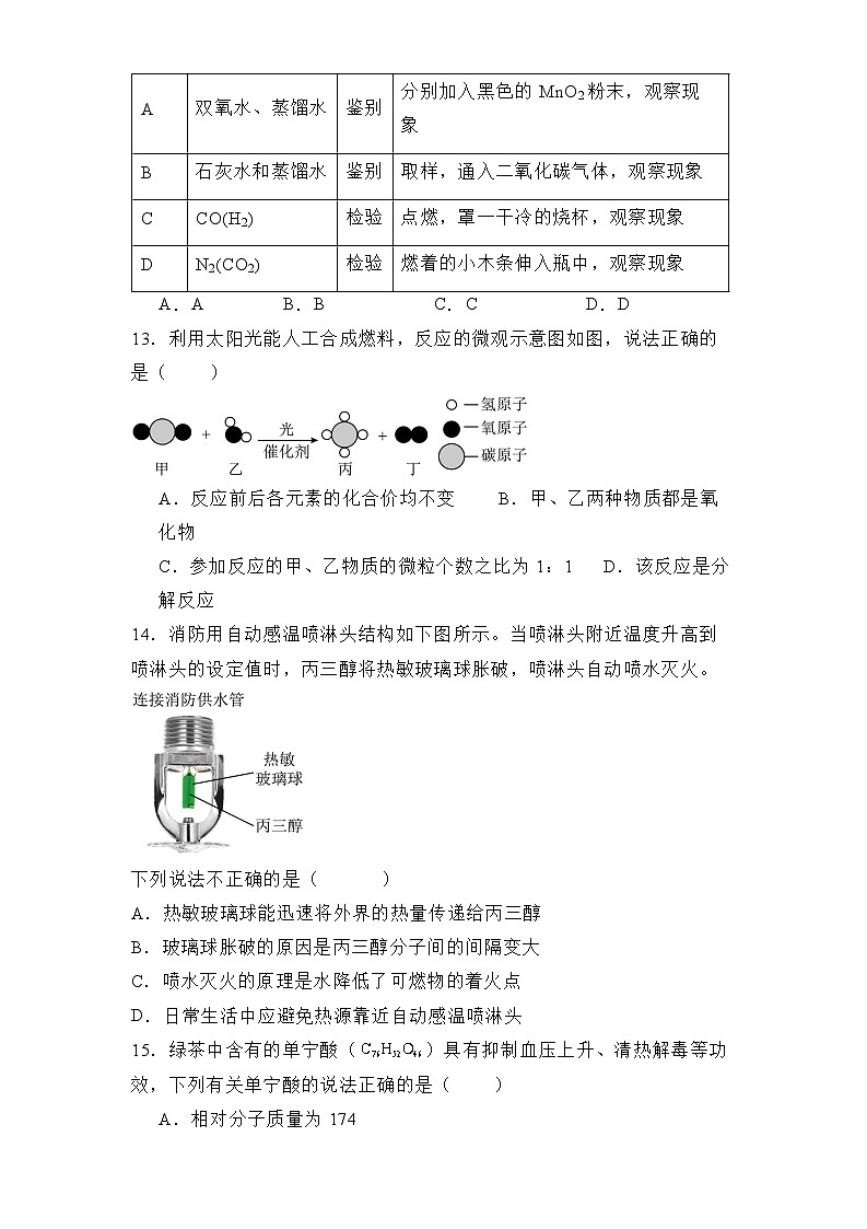 江苏省苏州市立达中学2024-2025学年九年级上学期12月月考 化学试题（含解析）第3页
