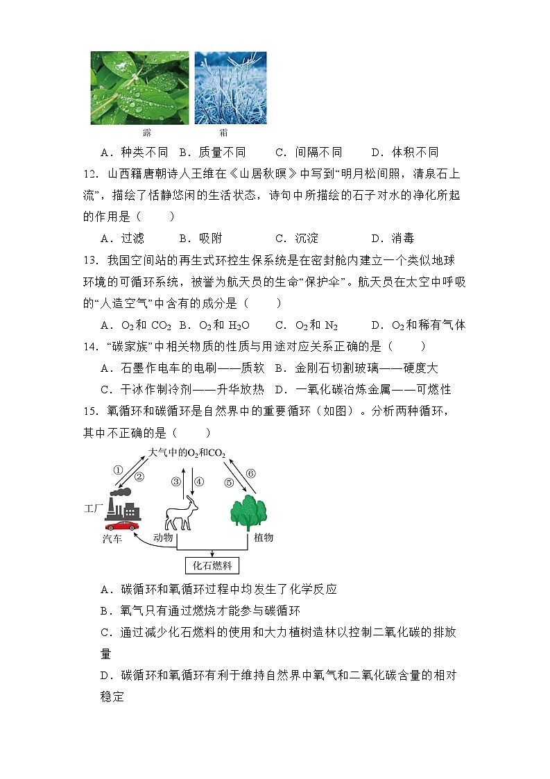山西省太原市小店区山西大学附属中学校2024-2025学年九年级上学期12月月考 化学试题（含解析）第3页