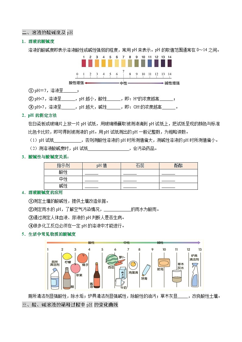 寒假预习-第04讲 溶液的酸碱性 (学生版) 2025年九年级化学寒假衔接讲练 (人教版)第2页