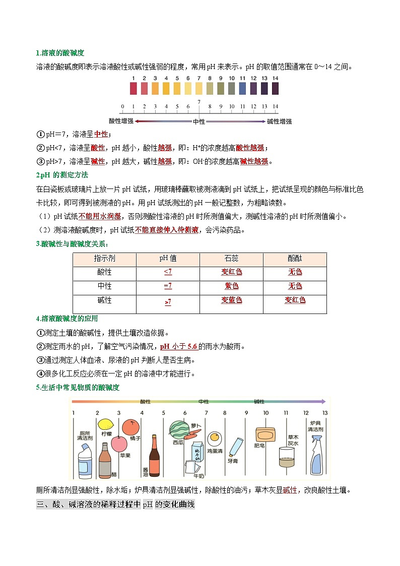 寒假预习-第04讲 溶液的酸碱性 (教师版) 2025年九年级化学寒假衔接讲练 (人教版)第2页