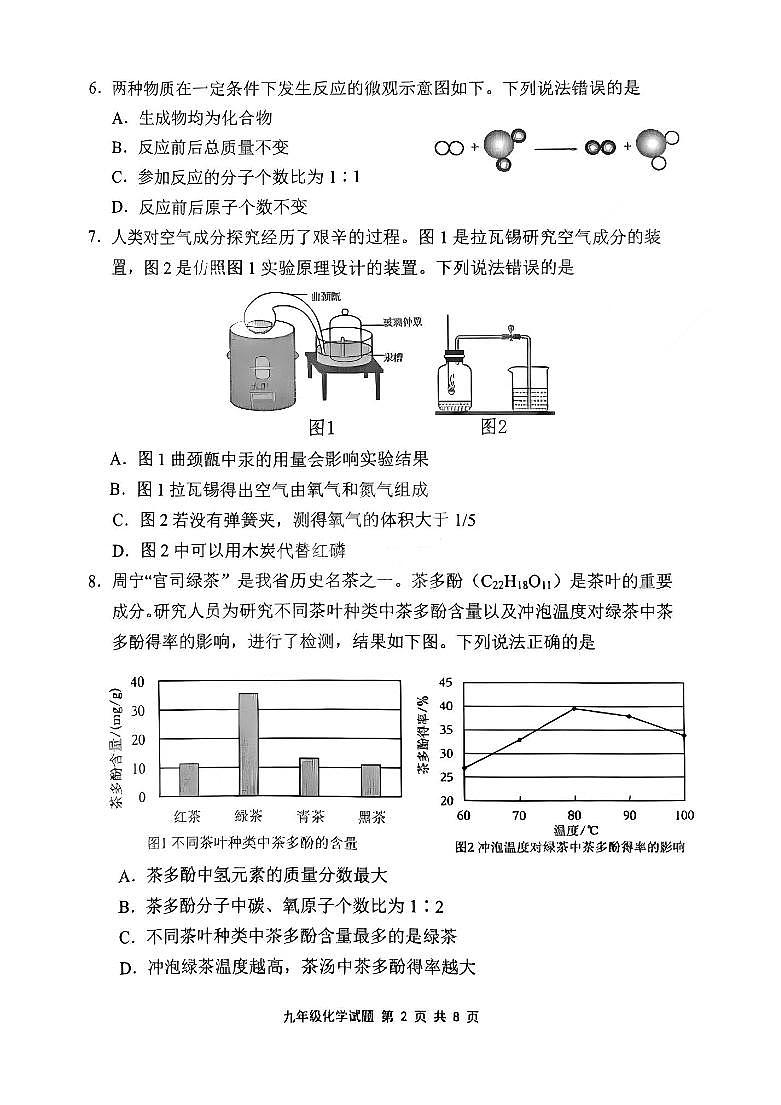 【化学试卷+答案】宁德市九年级2024-2025学年第一学期期末质量检测第2页