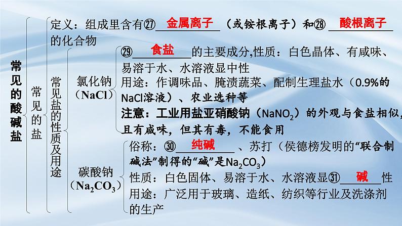 新人教版初中九年级下册化学 第十单元常见的酸碱盐复习课件第7页