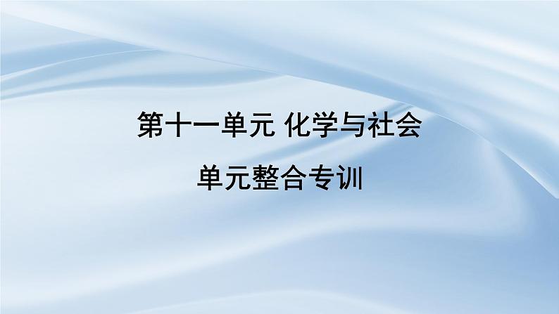 新人教版初中九年级下册化学 第十一单元  化学与社会 复习课件第1页