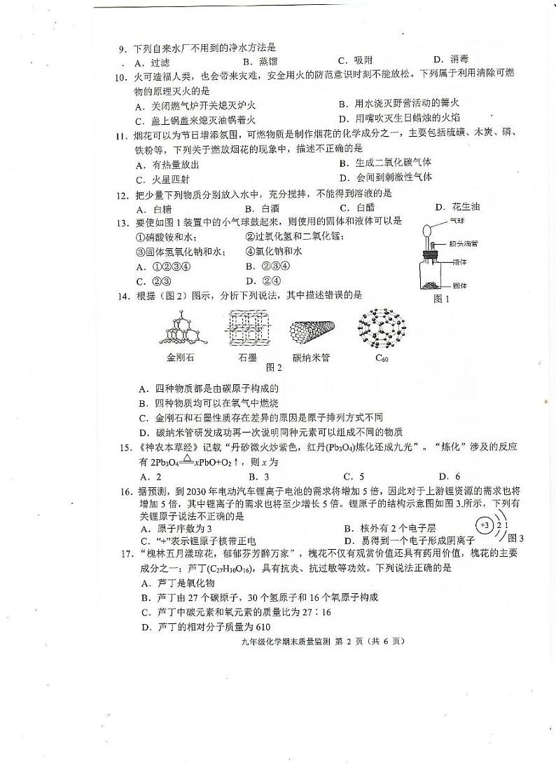 广西崇左市扶绥县2024-2025学年九年级上学期期末检测化学试题第2页