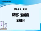 【核心素养】人教版化学九年级下册 课题2 溶解度（第1课时） 同步课件+同步教案+同步练习