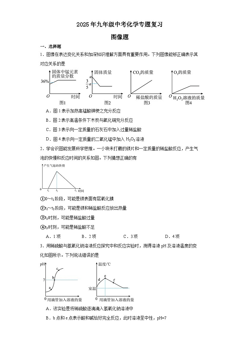 2025年中考化学二轮专题复习（专练）：图像题(含答案)第1页