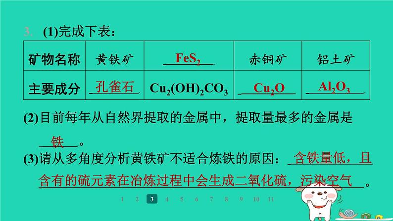 福建省2024九年级化学上册第6章金属资源综合利用第1节金属矿物及铁的冶炼课件沪教版第5页