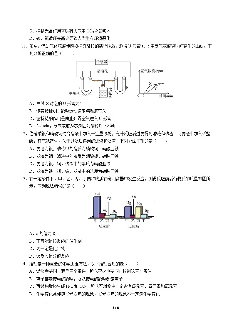 九年级化学开学摸底考（考试版）【测试范围：第1~9单元】（人教版2024）A4版第3页
