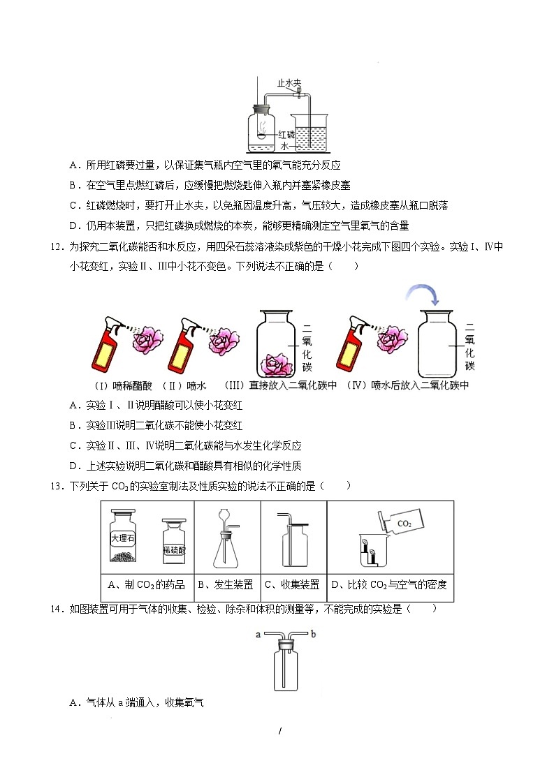 八年级化学开学摸底考（考试版）【测试范围：专题1~4】（沪科版五四学制2024）A4版第3页