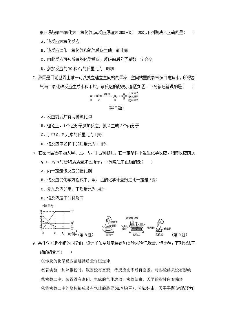 山西省2024九年级化学上册第五单元化学方程式学情评估试卷（附答案人教版）第2页