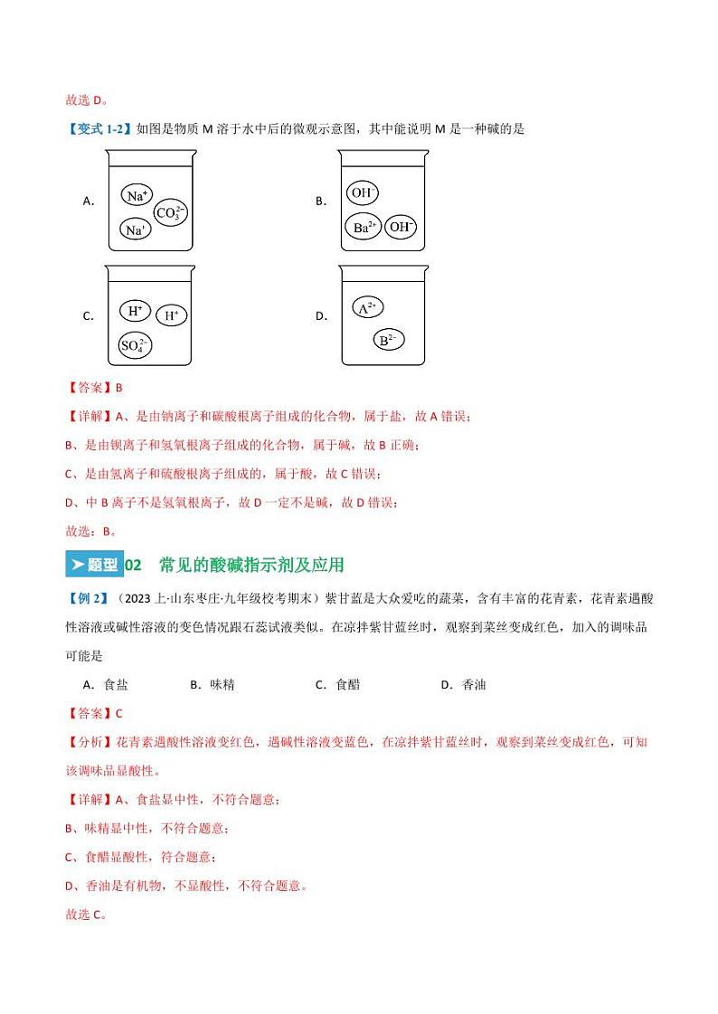 第十单元 酸和碱（20大题型）（教师版） 2023-2024学年九年级化学中考考点大串讲（人教版）第3页
