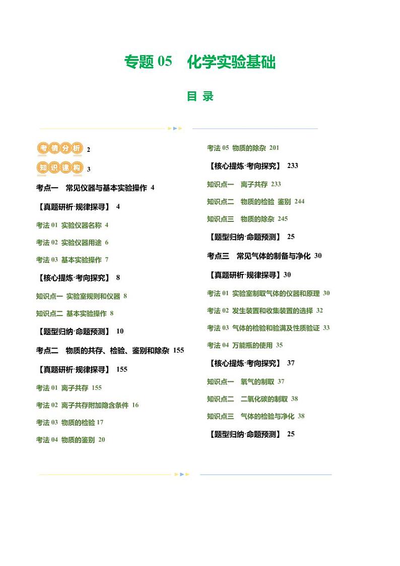 专题05 化学实验基础（讲练）-2024年中考化学二轮复习讲练测（全国通用）（教师版）第1页