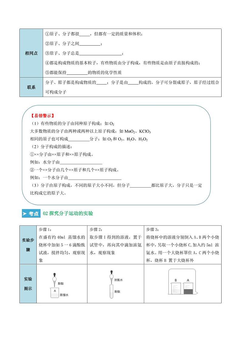 第三单元 物质构成的奥秘（考点清单）（讲+练）（学生版） 2023-2024学年九年级化学中考考点大串讲（人教版）第3页