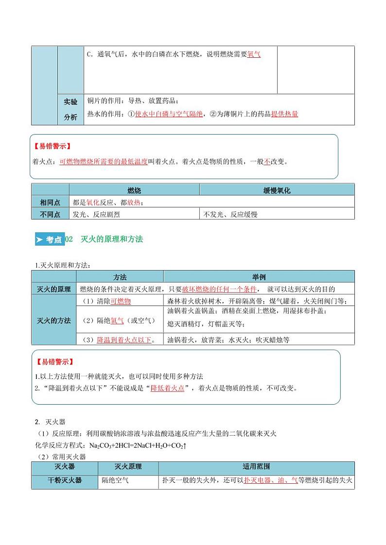 第七单元 燃料及其利用（考点清单）（讲+练）（教师版） 2023-2024学年九年级化学中考考点大串讲（人教版）第2页