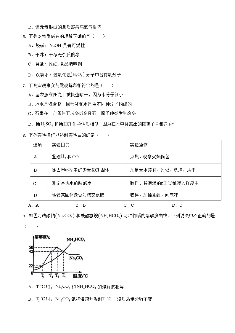 新疆维吾尔自治区2025年中考二模化学试卷含答案第2页