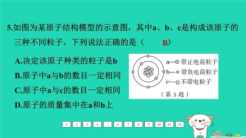 福建省2024中考化学1基础梳理篇模块二物质的组成与结构第12课时构成物质的微粒及其性质课后练本课件第6页