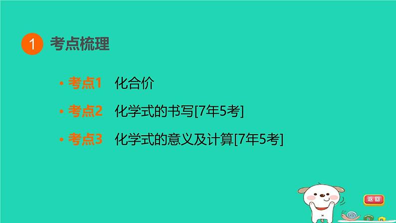 福建省2024中考化学1基础梳理篇模块二物质的组成与结构第14课时化学式和化合价课堂讲本课件第3页