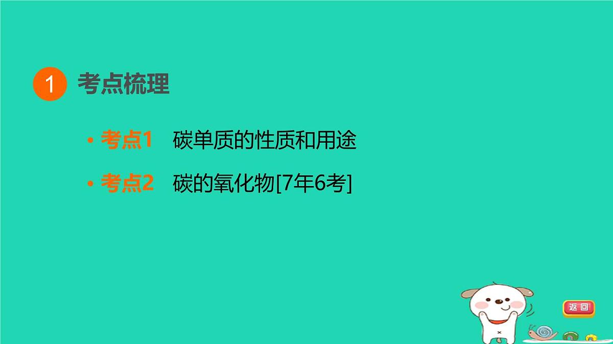 福建省2024中考化学1基础梳理篇模块一物质的性质与应用第2课时碳和碳的氧化物课堂讲本课件第3页