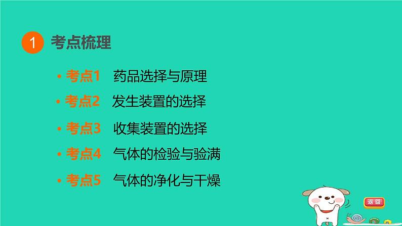 福建省2024中考化学1基础梳理篇模块一物质的性质与应用第3课时常见气体的制任堂讲本课件第3页