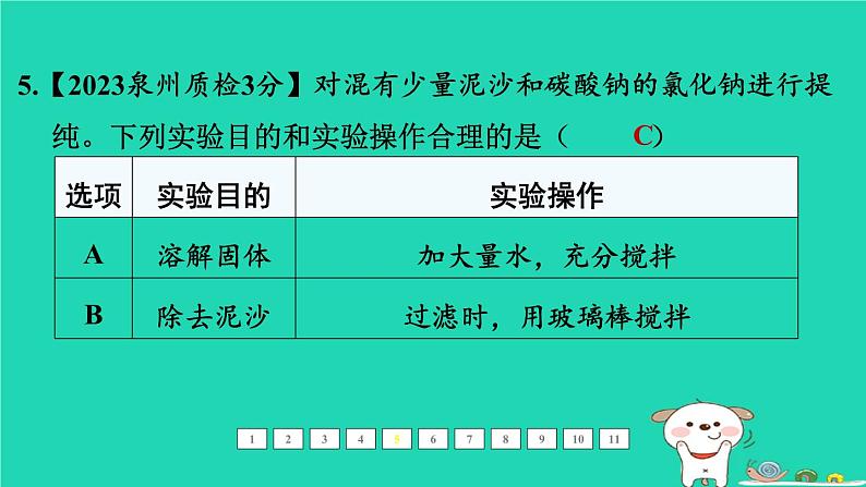 福建省2024中考化学1基础梳理篇模块五科学探究与化学实验第21课时物质的检验与鉴别分离和除杂课后练本课件第7页